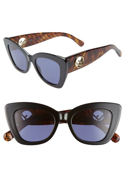 fendi sunglasses logo lens|Fendi round 52mm sunglasses.